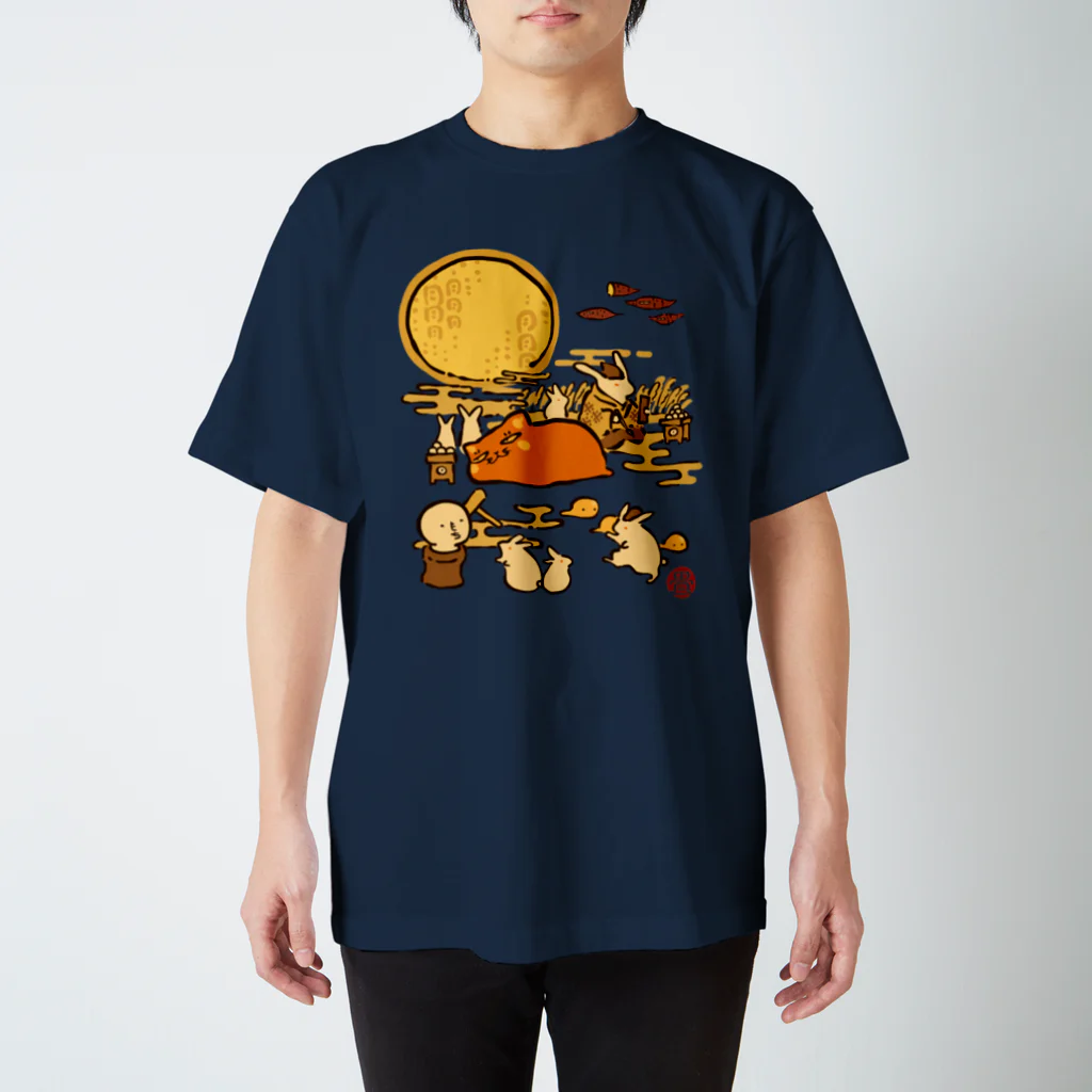 花日和 畳の赤ねこ月と兎 Regular Fit T-Shirt