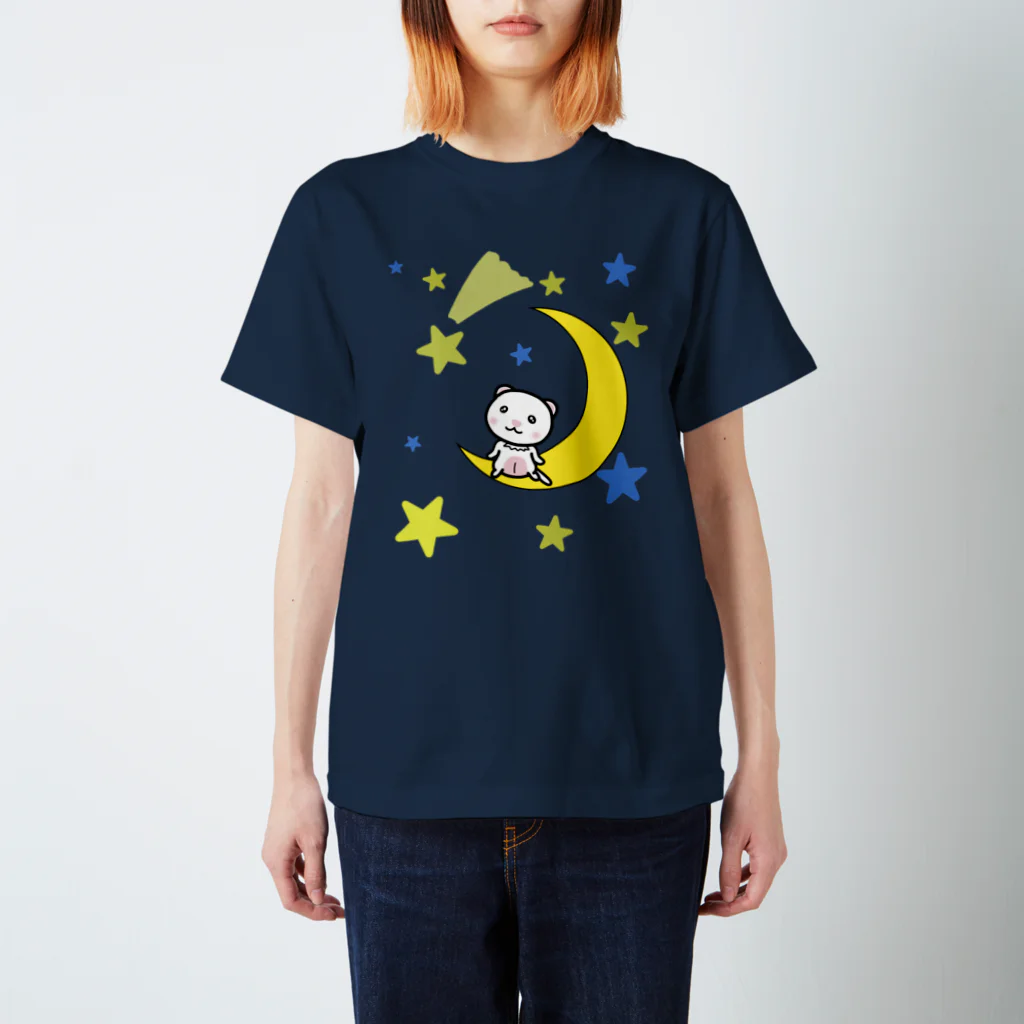 M&A withUの月とフェレット（ホワイトブラックアイ） スタンダードTシャツ
