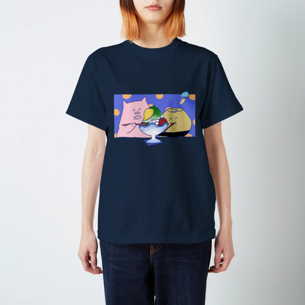 ぱくぱくショップのおすとかき氷 スタンダードTシャツ