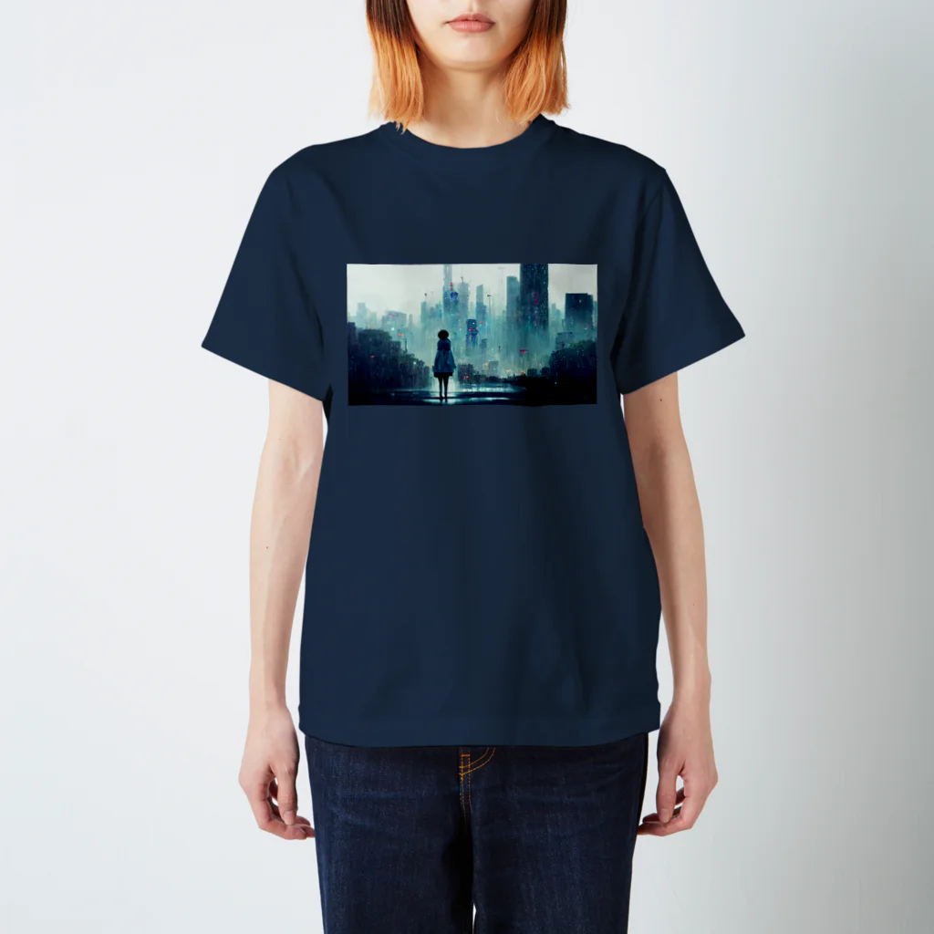 Non-Fungible T-shirtの雨のやまない国の片隅で Regular Fit T-Shirt