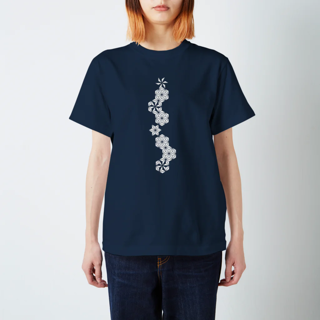 cuuyabowの麻の葉WHITE Regular Fit T-Shirt