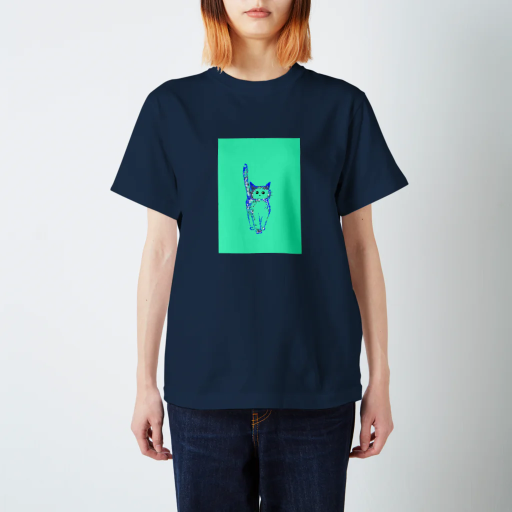 Qsarkのあおねこ Regular Fit T-Shirt