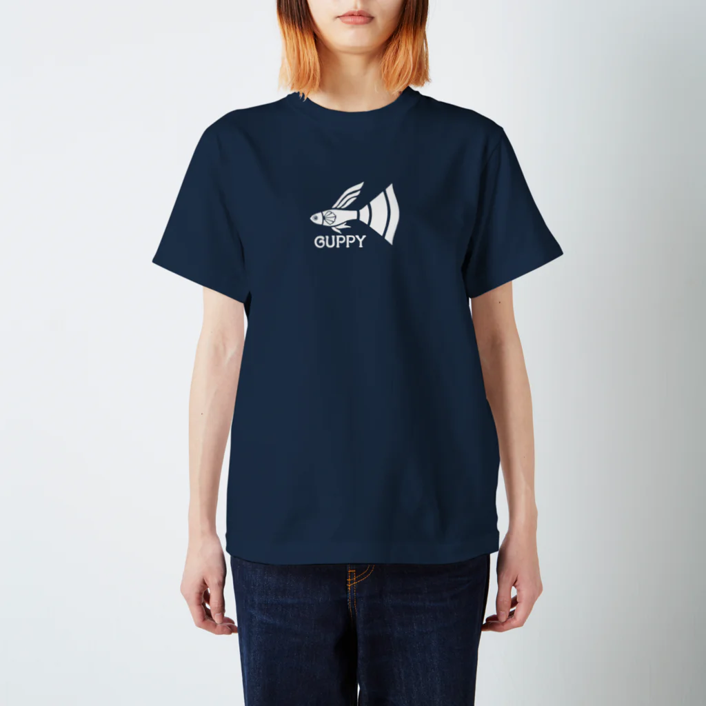 さかなＮＡＮＡＫＯのグッピー　オス・ホワイト スタンダードTシャツ