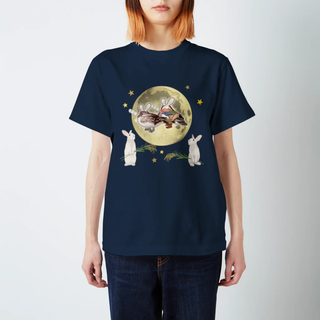 やちよ｜リアル鳥イラストのお月見鳥_オシドリさん夫婦 Regular Fit T-Shirt