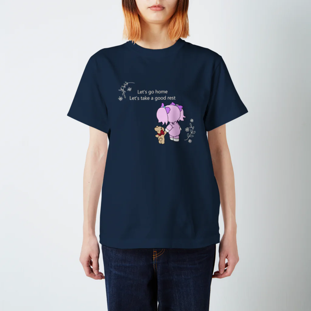 ひつじりるたのsheepfriends(シープ＆リボンお家へ帰ろう) スタンダードTシャツ