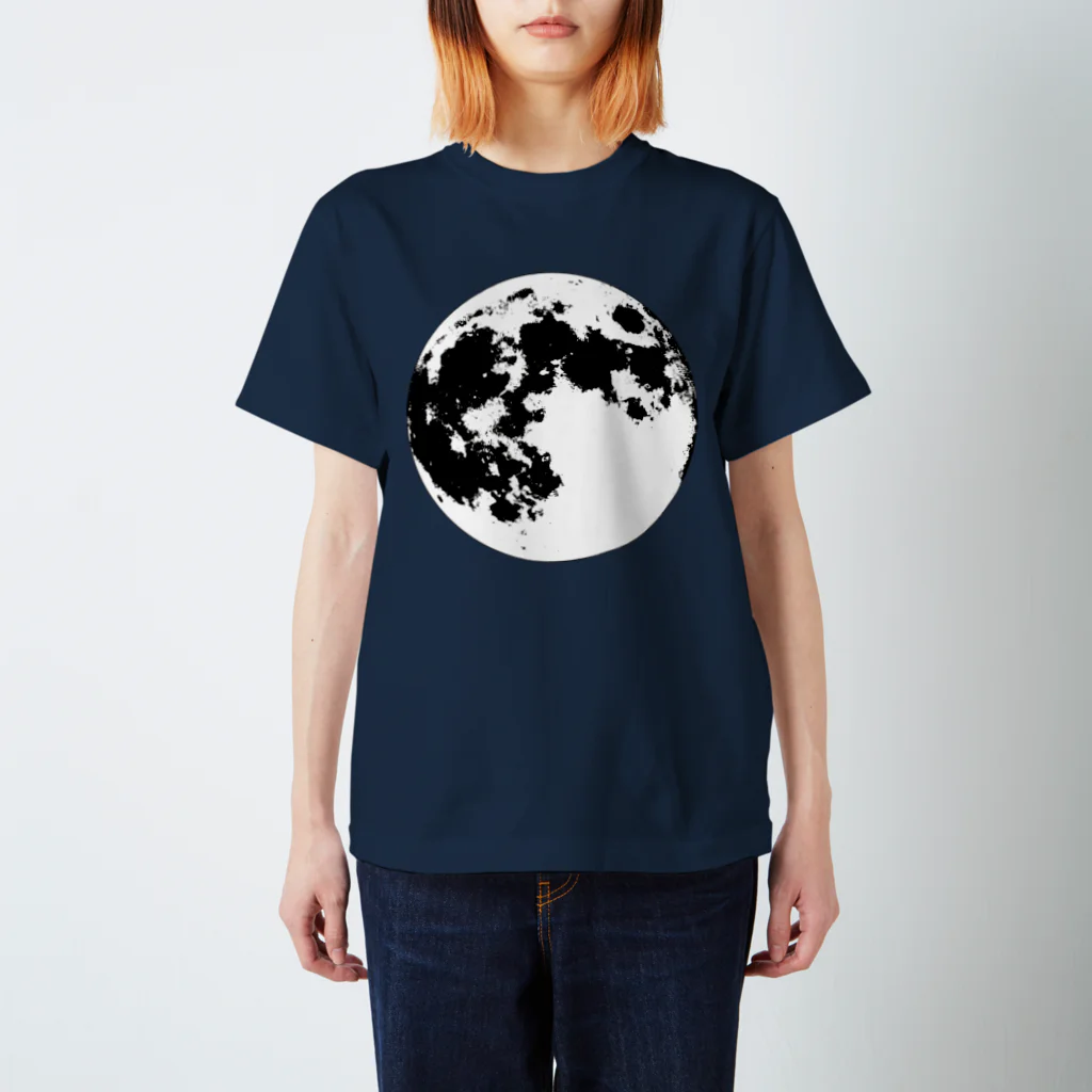 月蝕雑貨のモノクロの月 スタンダードTシャツ