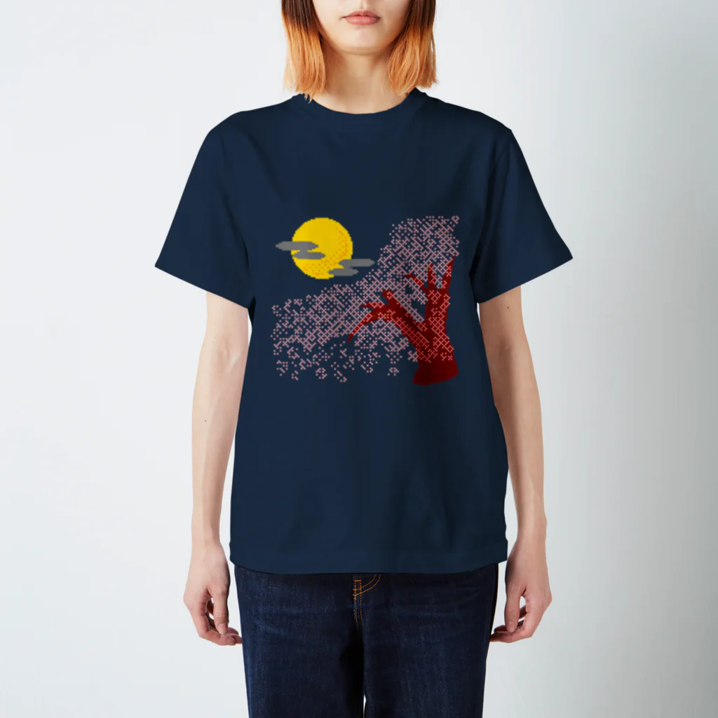 佐々木憲　ピアノ・アコーディオン・レトロゲーム実況の夜桜 スタンダードTシャツ