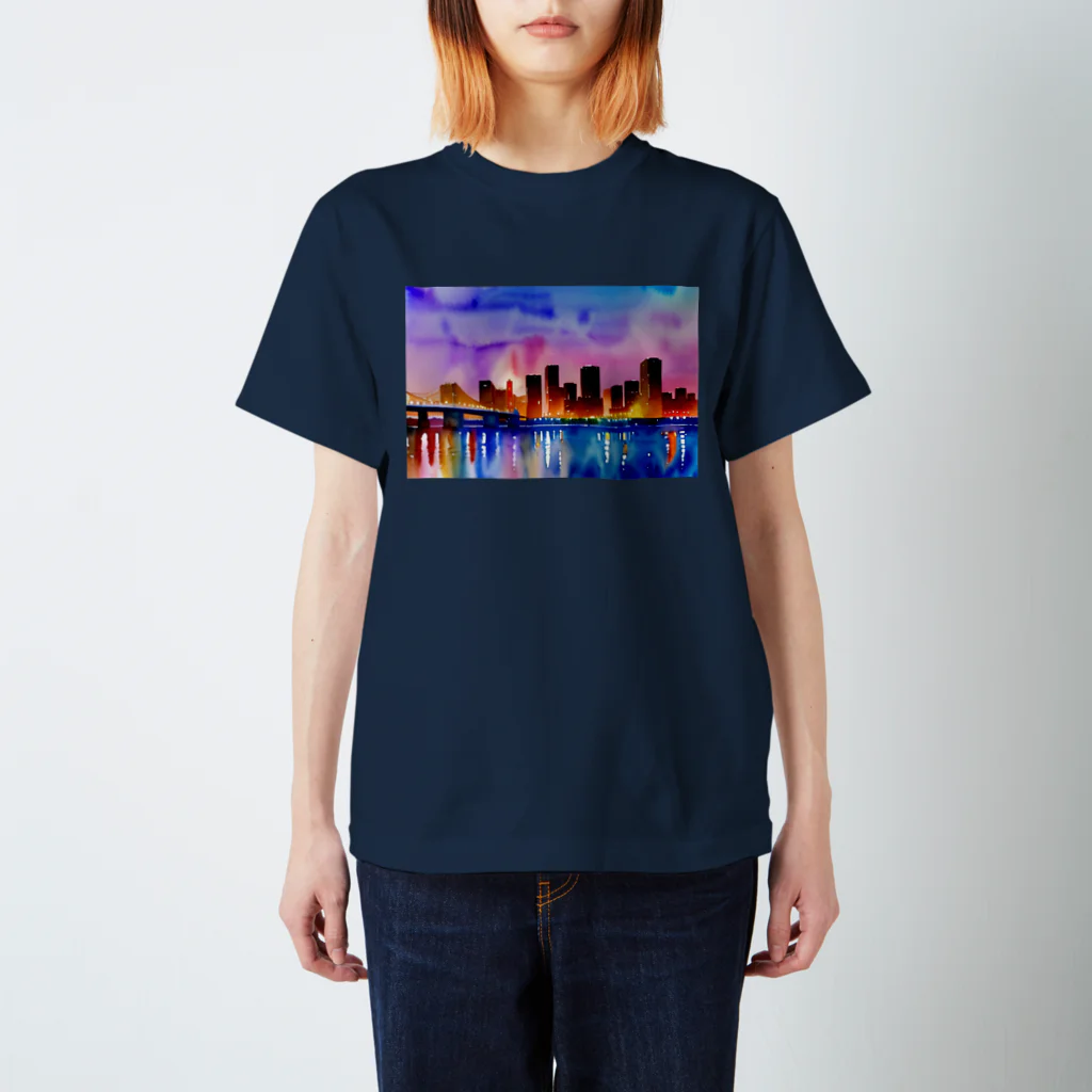 samenoa81の水彩画の夜景 Regular Fit T-Shirt