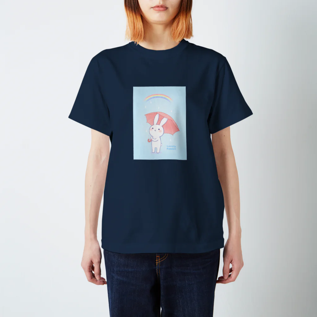 おがわゆきこの寂しがりうさぎ（雨のち晴れ） スタンダードTシャツ