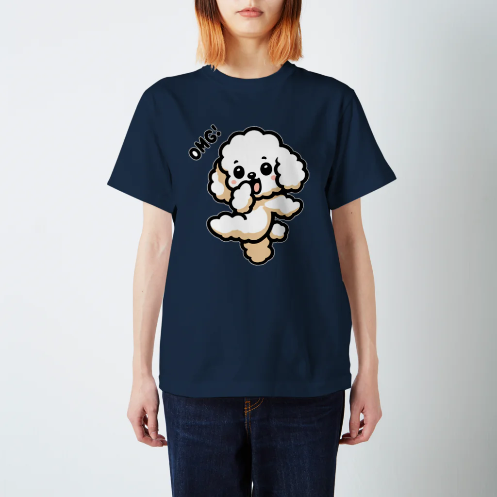 OMG DOG 【オーマイガ ドッグ】のOMG DOG オーマイガ！トイプードルのぷぷる (ダークカラー) Regular Fit T-Shirt