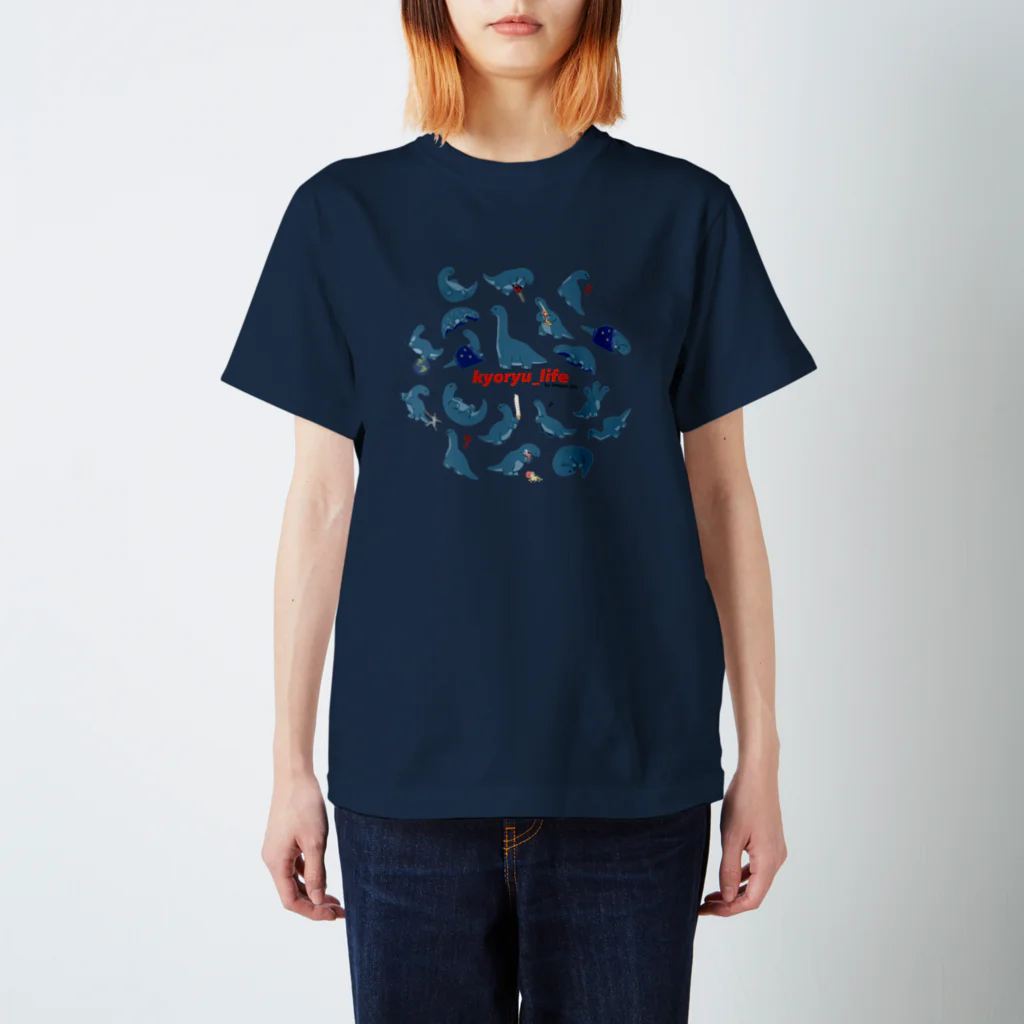 ningen_lifeのkyoryu_life（総柄）/Tシャツ Regular Fit T-Shirt