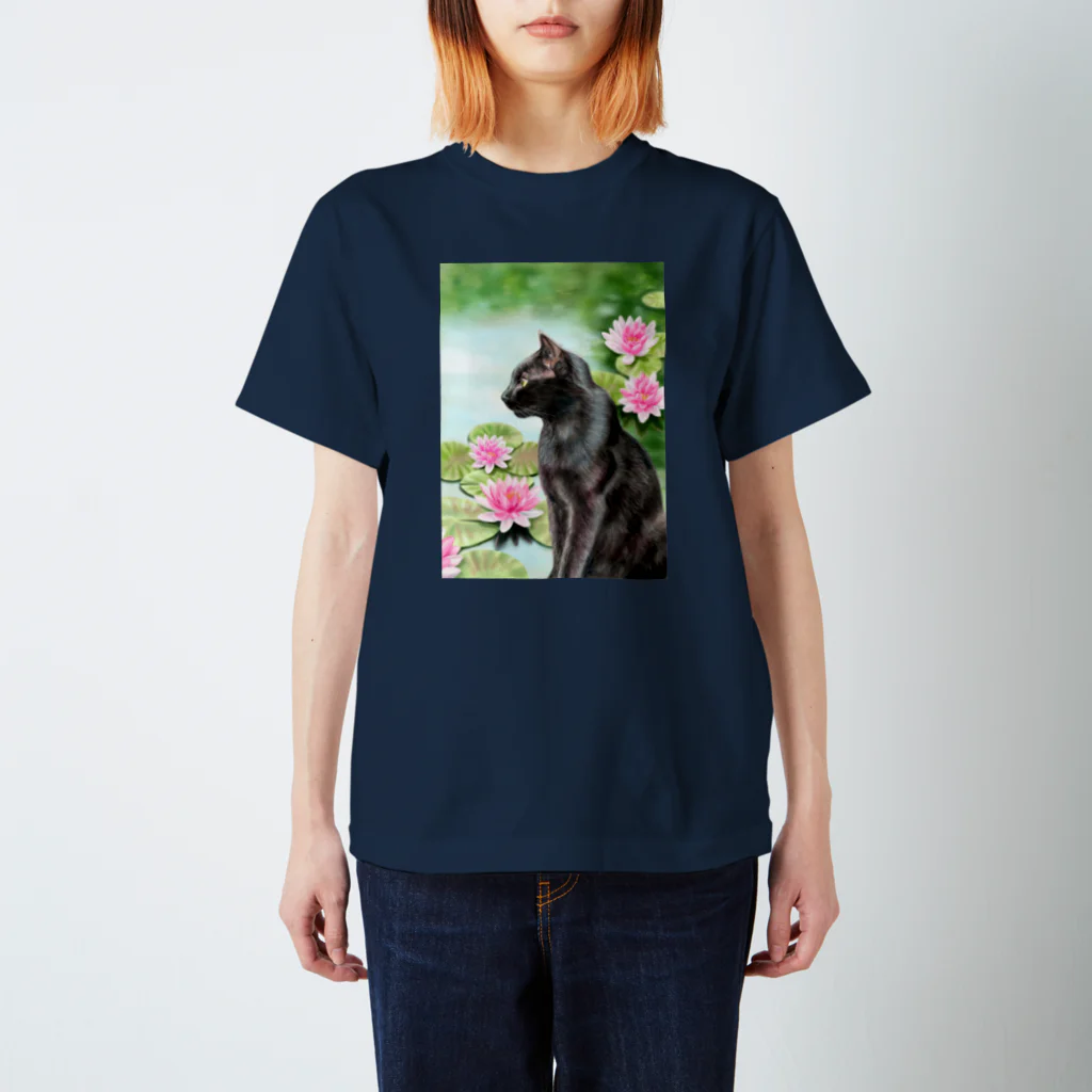 Ａｔｅｌｉｅｒ　Ｈｅｕｒｅｕｘの睡蓮と猫 スタンダードTシャツ