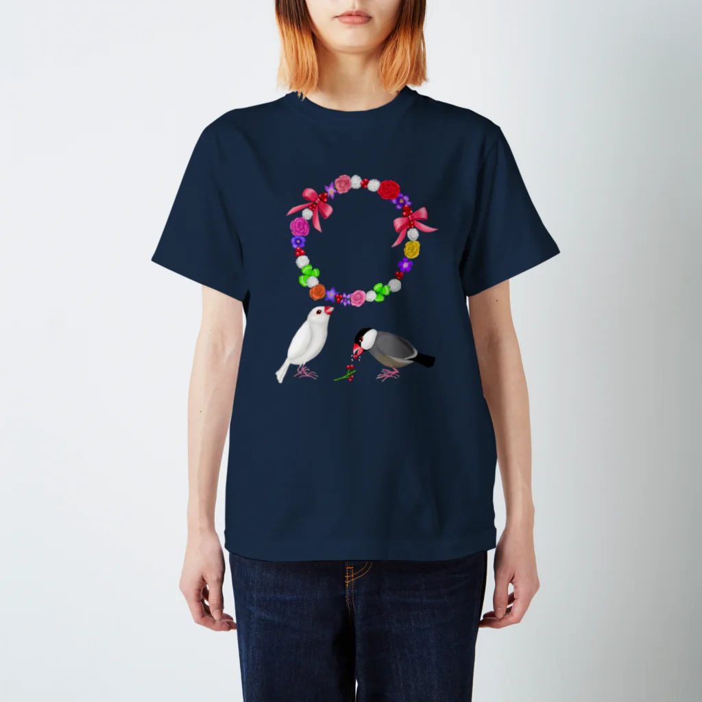 Lily bird（リリーバード）の花冠と文鳥ず① スタンダードTシャツ