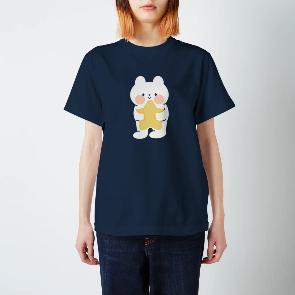 kumanekonomoriのお星さまぎゅっとのくまねこ スタンダードTシャツ