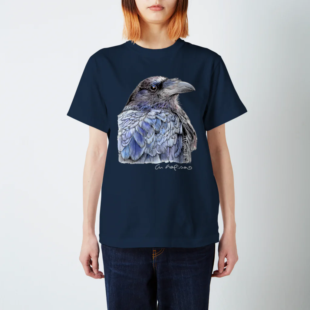 萩岩睦美のグッズショップのワタリガラス　カラー　濃色Ｔ　フロントプリント スタンダードTシャツ