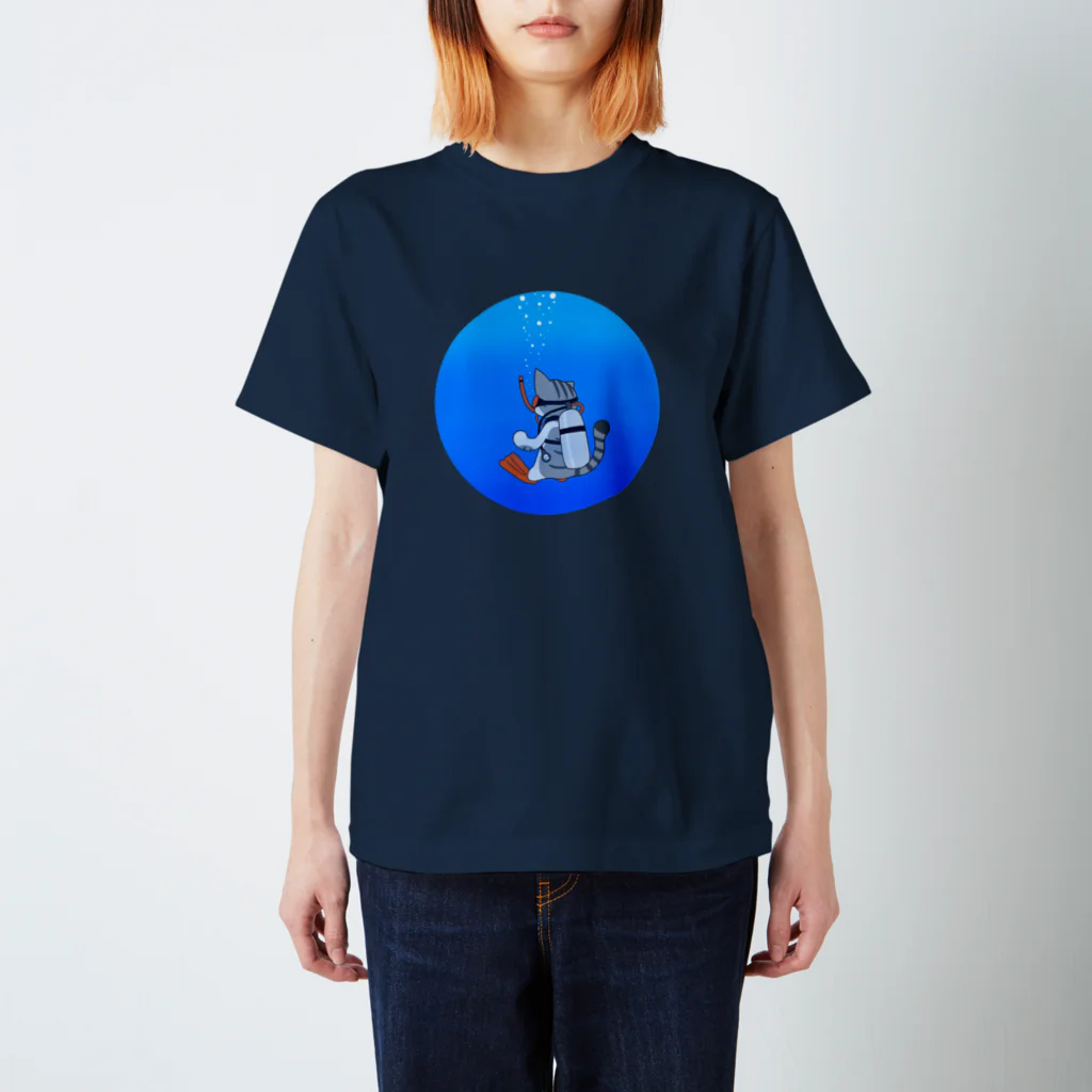 neko-neko-nekoのDIVING CAT スタンダードTシャツ