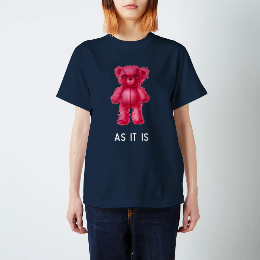 cocoartの雑貨屋さんの【As it is】（桃くま）WHITE スタンダードTシャツ