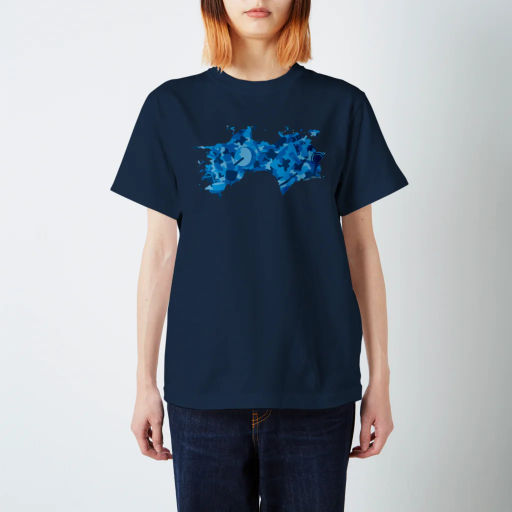 ジェーンのみせ(いっ福商店)のAWAODORI迷彩BLUE スタンダードTシャツ