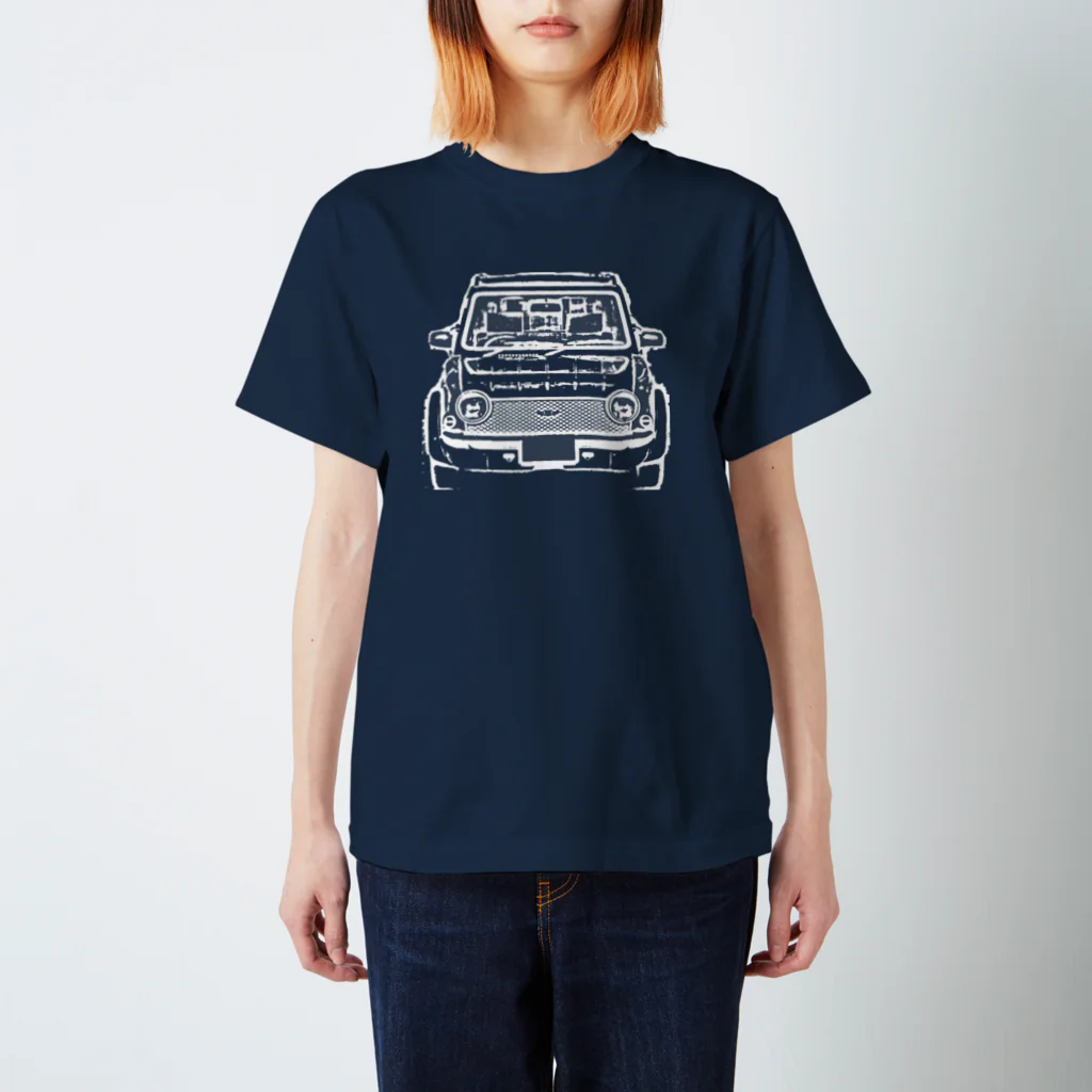 MOUMOUのレトロカー(刷り色白) スタンダードTシャツ