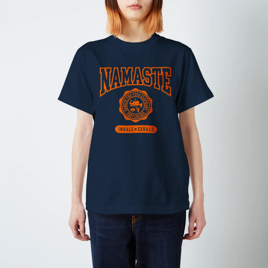 FOXY COLORSのヨガのガネゾーくん ナマステウェア オレンジ スタンダードTシャツ