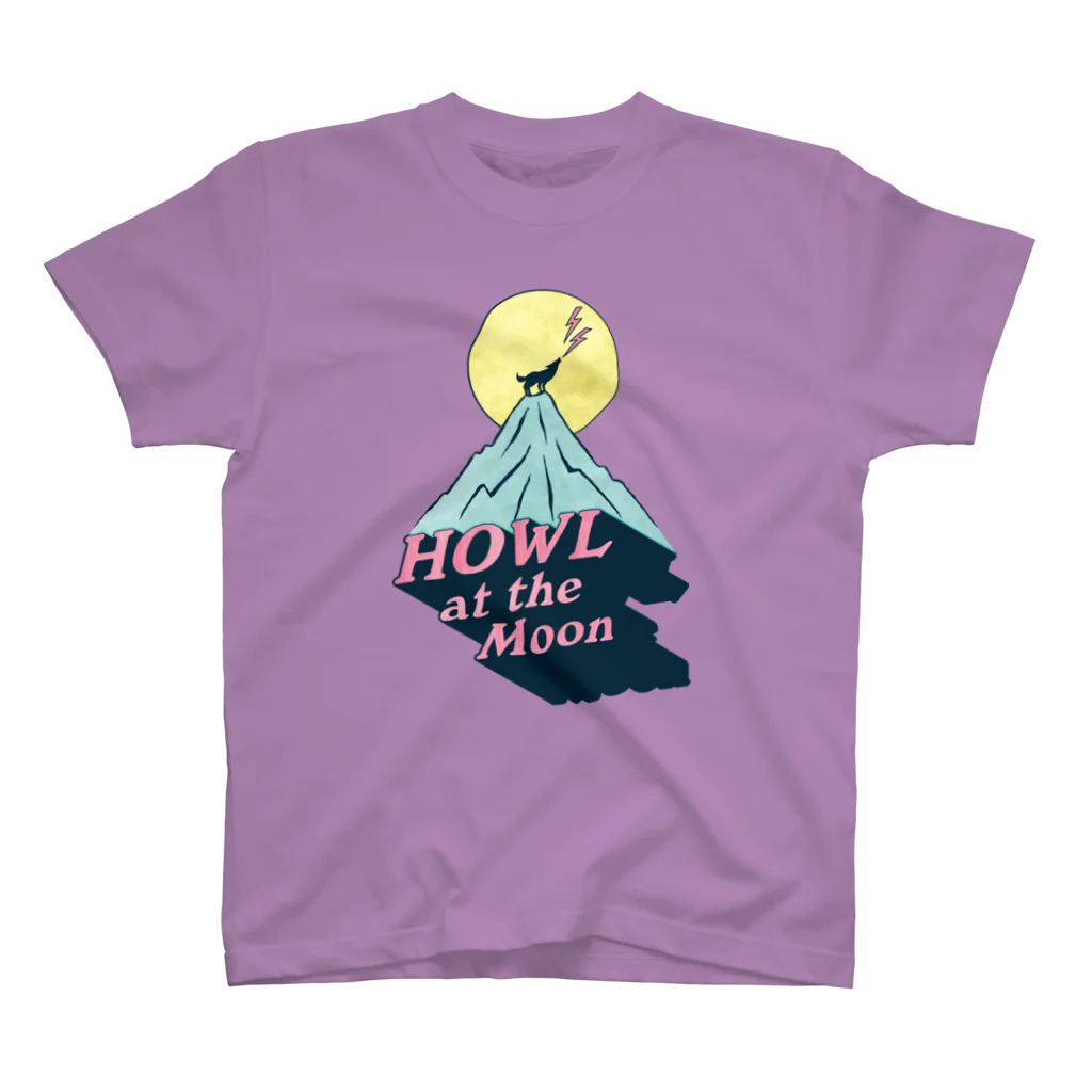 LONESOME TYPE ススの🌕月に吠える🐺（HOWL at the Moon） スタンダードTシャツ