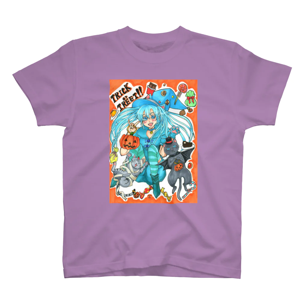 miku'ꜱGallery星猫の⋆⸜🍭trick or treat🍬⸝⋆魔法少女miku with 使い魔にゃんズ スタンダードTシャツ