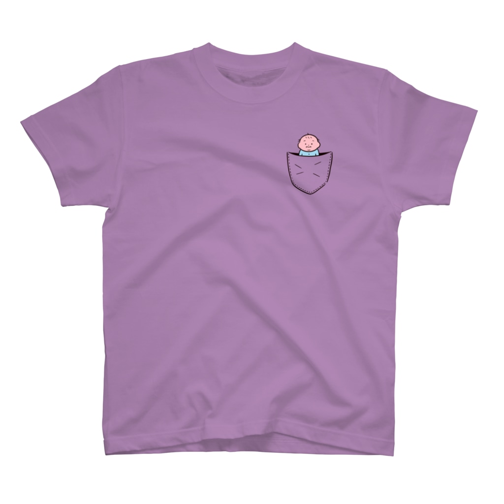 Discover アニメーション メンズ レディース Tシャツ 赤ちゃん 父 母 ポケットに赤ちゃん