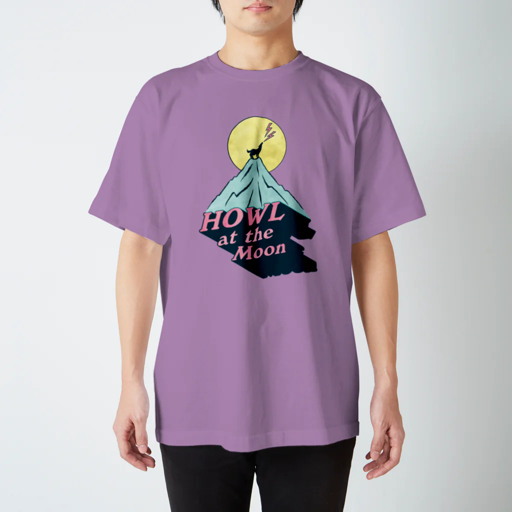 LONESOME TYPE ススの🌕月に吠える🐺（HOWL at the Moon） スタンダードTシャツ