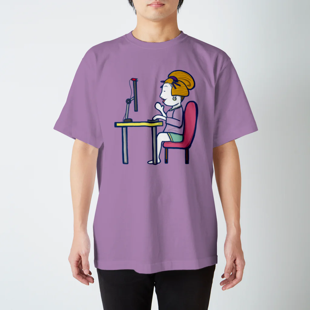 Oedo CollectionのRemote Working Girl／濃色Tシャツ Regular Fit T-Shirt