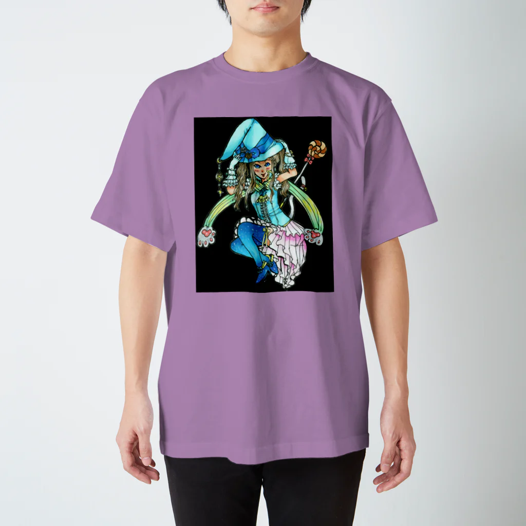 miku'ꜱGallery星猫の魔法少女miku両面 Regular Fit T-Shirt