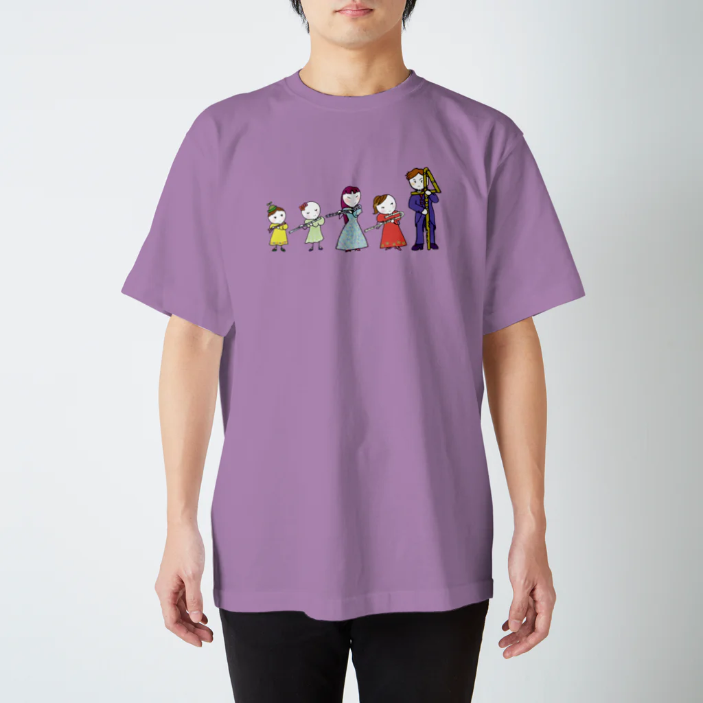 ミナミハチゴーのフルートファミリーwith男子 スタンダードTシャツ