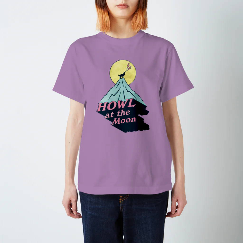 LONESOME TYPE ススの🌕月に吠える🐺（HOWL at the Moon） スタンダードTシャツ