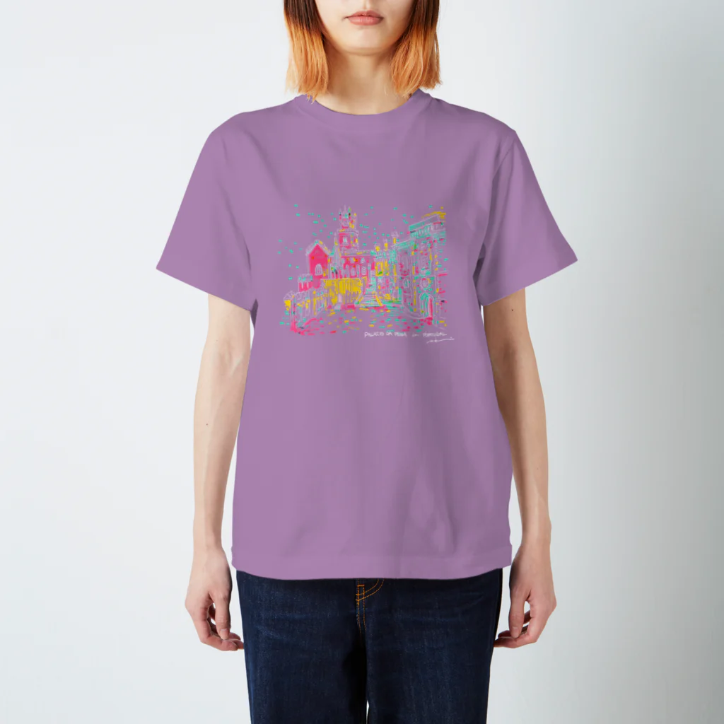 Aki Kuboki ONLINE SHOPのシントラ・ペーナ宮殿の彩り(WH) Regular Fit T-Shirt