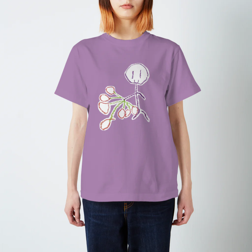 ４さいのおみせのむらさきくん＿白抜き スタンダードTシャツ