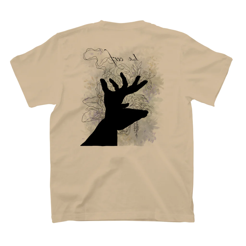 Le souffle blanc@SUZURIのJackalope  series  【雄鹿】 手影絵 Regular Fit T-Shirtの裏面