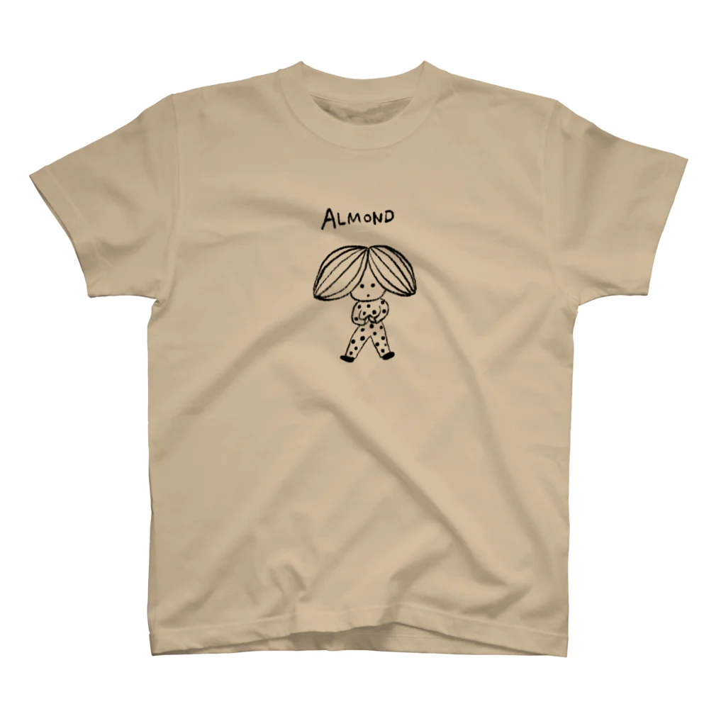 木波本陽子　Kibamoto YokoのVIVA NUTS （アーモンド）シロクロ スタンダードTシャツ