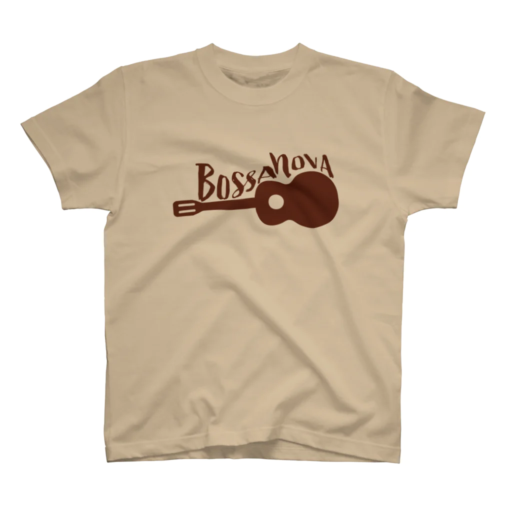 mngystudio_designのギターとBOSSANOVA　茶色 スタンダードTシャツ