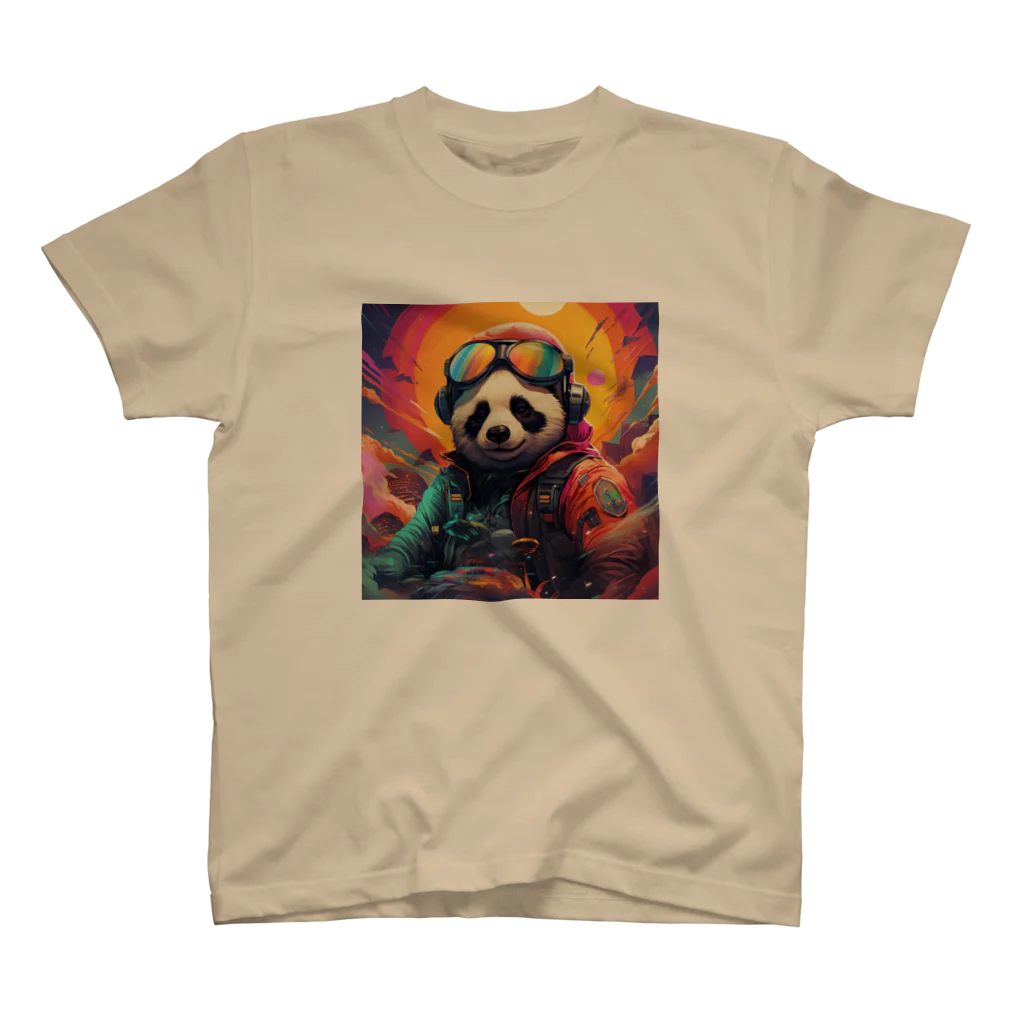 MiraCode　(by AI design)のFuture Funk Panda スタンダードTシャツ