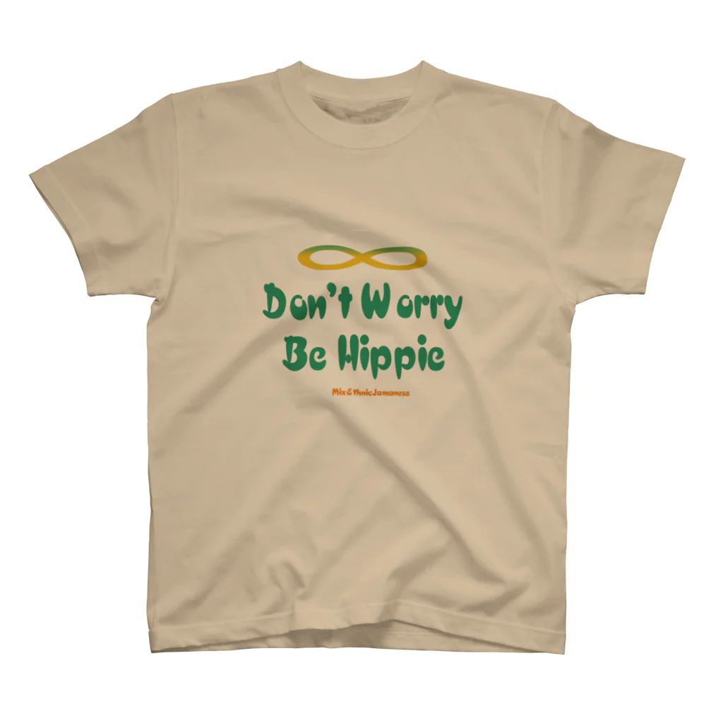 mixethnicjamamaneseのオリジナルロゴシリーズ　don't worry be hippie スタンダードTシャツ