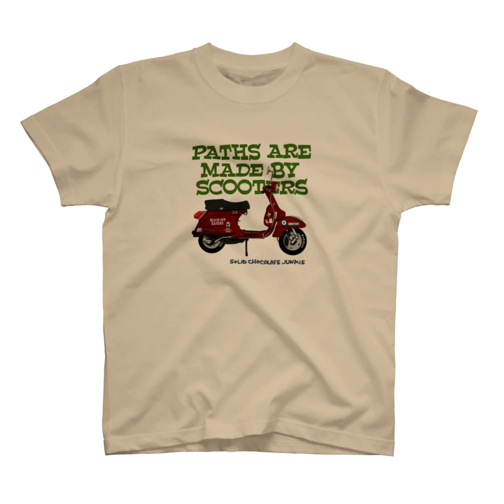 SOLID CHOCOLATE JUNKIEのpaths are made by scooters スタンダードTシャツ