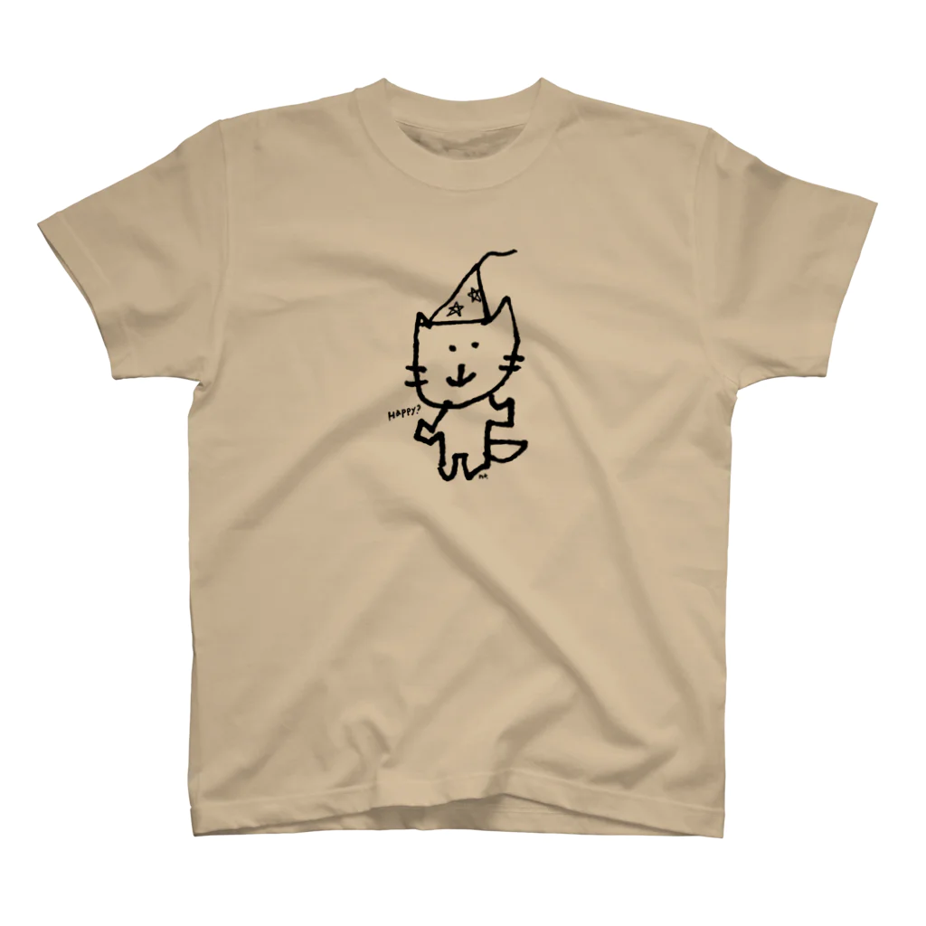 カクレガの三角帽子のねこちゃん スタンダードTシャツ