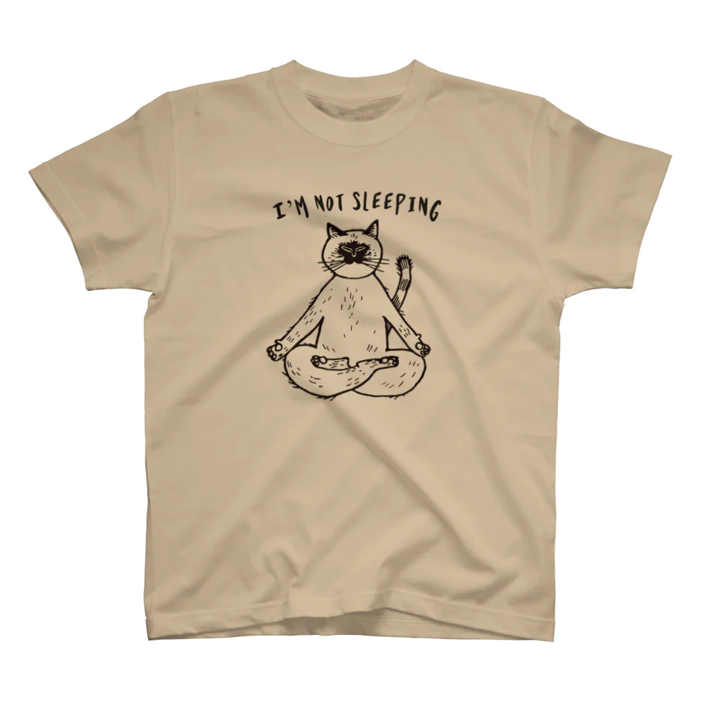 UjiYogaHouseの寝てるんちゃうで！瞑想ヨガ猫/yogaねこ スタンダードTシャツ