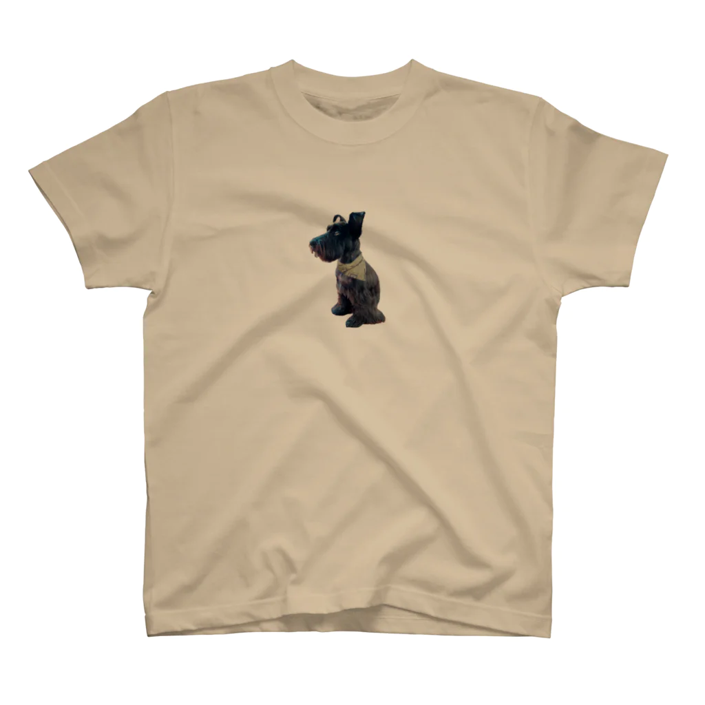 KURO のおすわりKURO シュナウザー 黒い犬 dog クロ スタンダードTシャツ