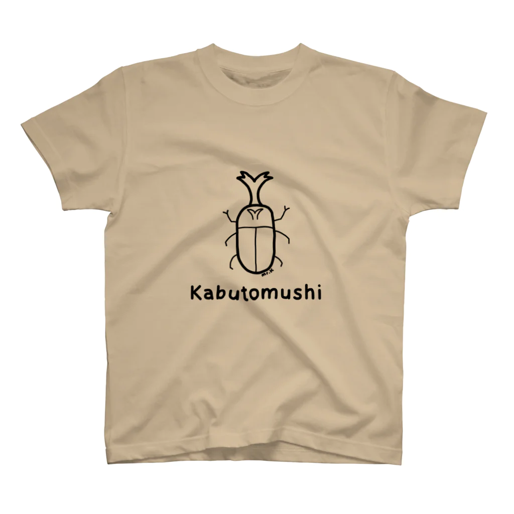 MrKShirtsのKabutomushi (カブトムシ) 黒デザイン スタンダードTシャツ