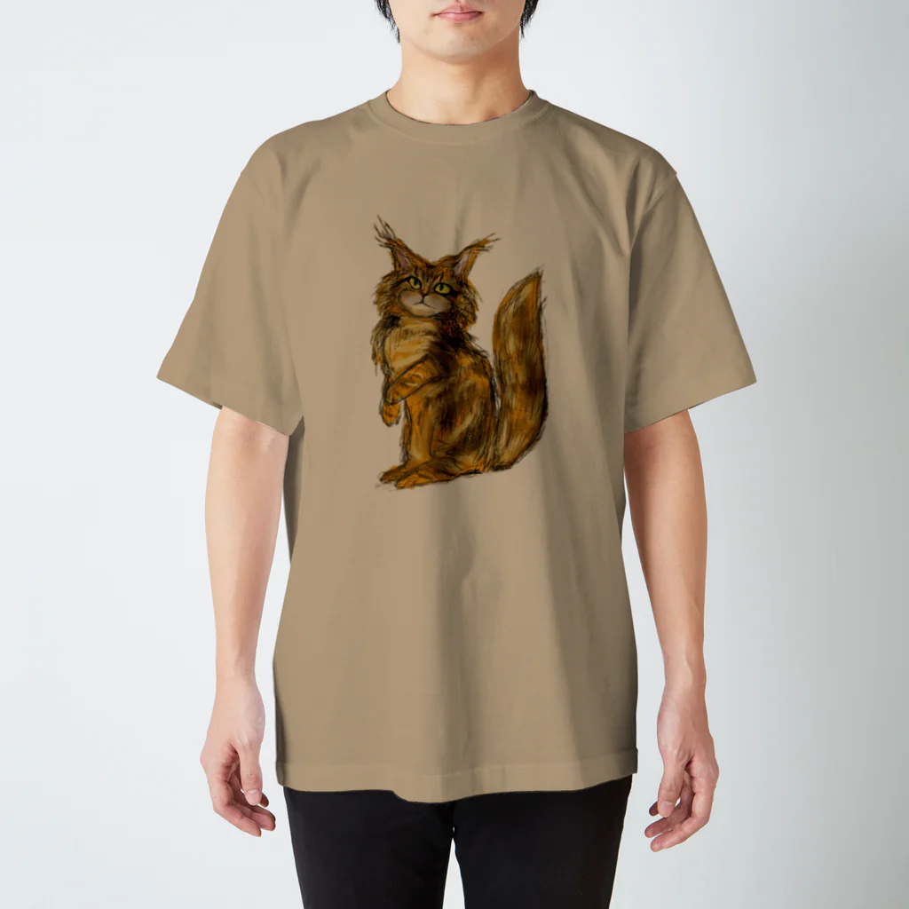 Crazy❤︎for Maincoon 猫🐈‍⬛Love メインクーンに夢中のメインクーン ♡ LOVE スタンダードTシャツ