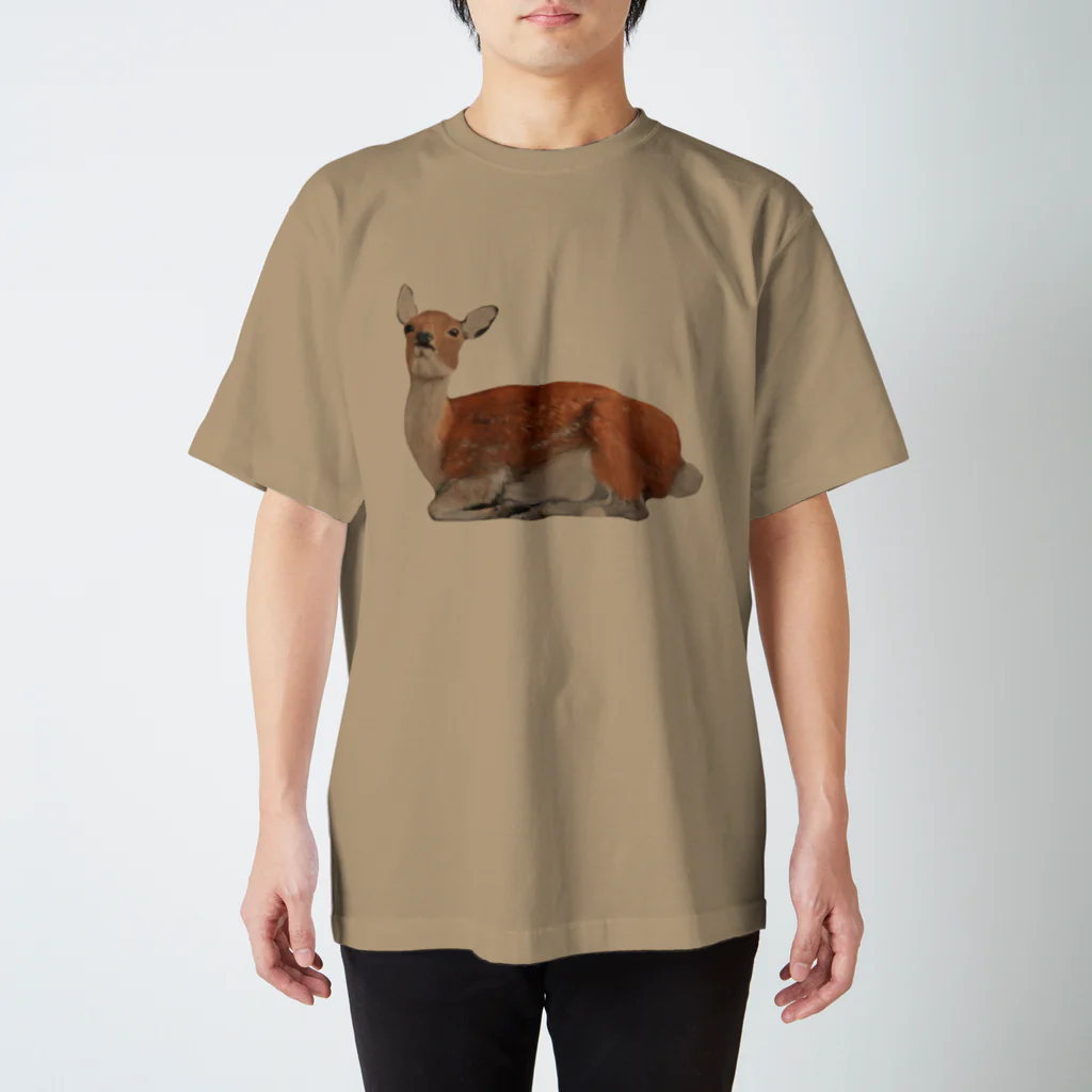 いきもの大好き！ほほえみフレンズのシカの息抜き スタンダードTシャツ