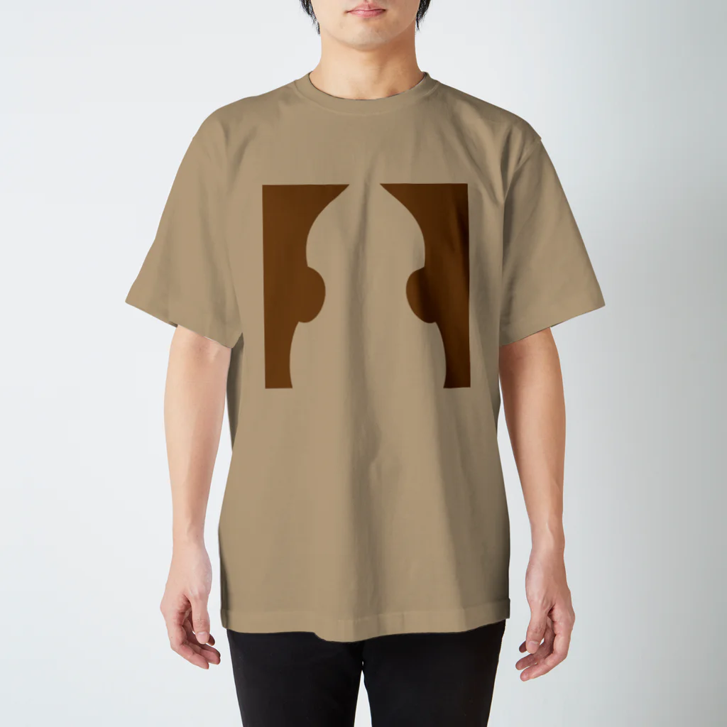 Music itemsのコントラバス(茶) Regular Fit T-Shirt