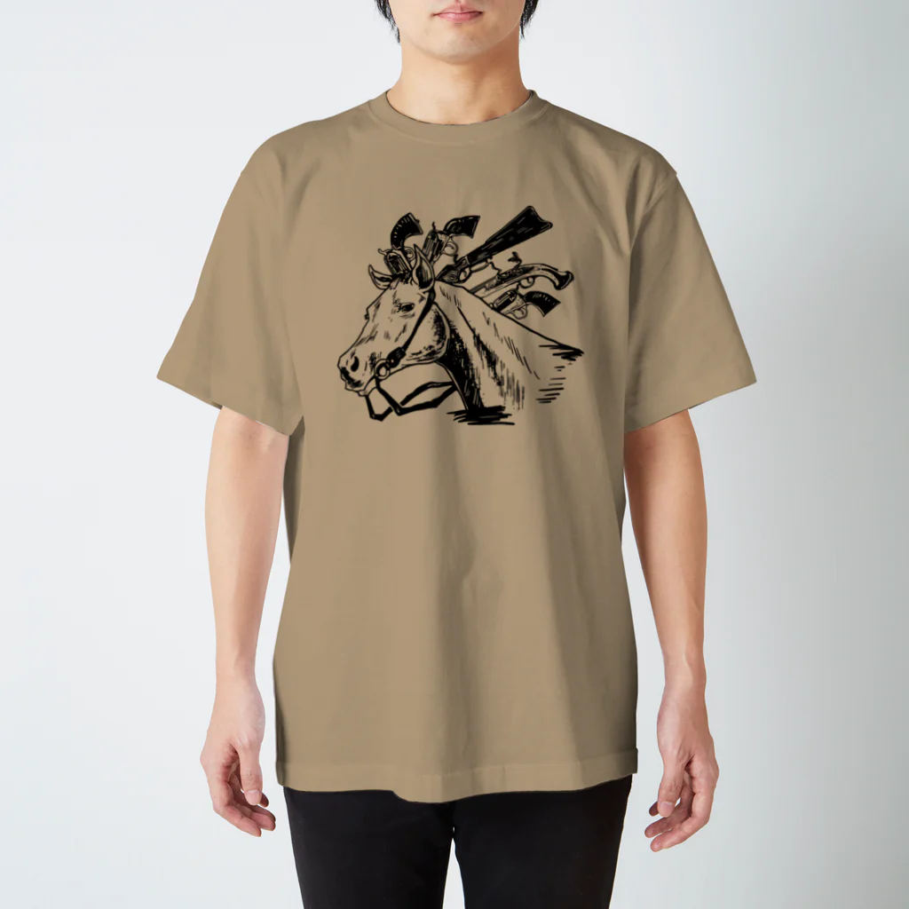 Hiroya_artsのたてがみ銃の馬 Regular Fit T-Shirt