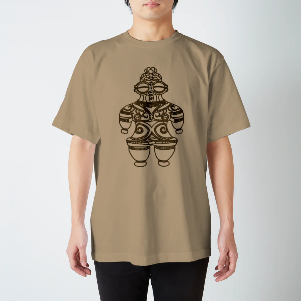 神話の旅人の遮光器土偶　金 （前姿と後姿）  Regular Fit T-Shirt