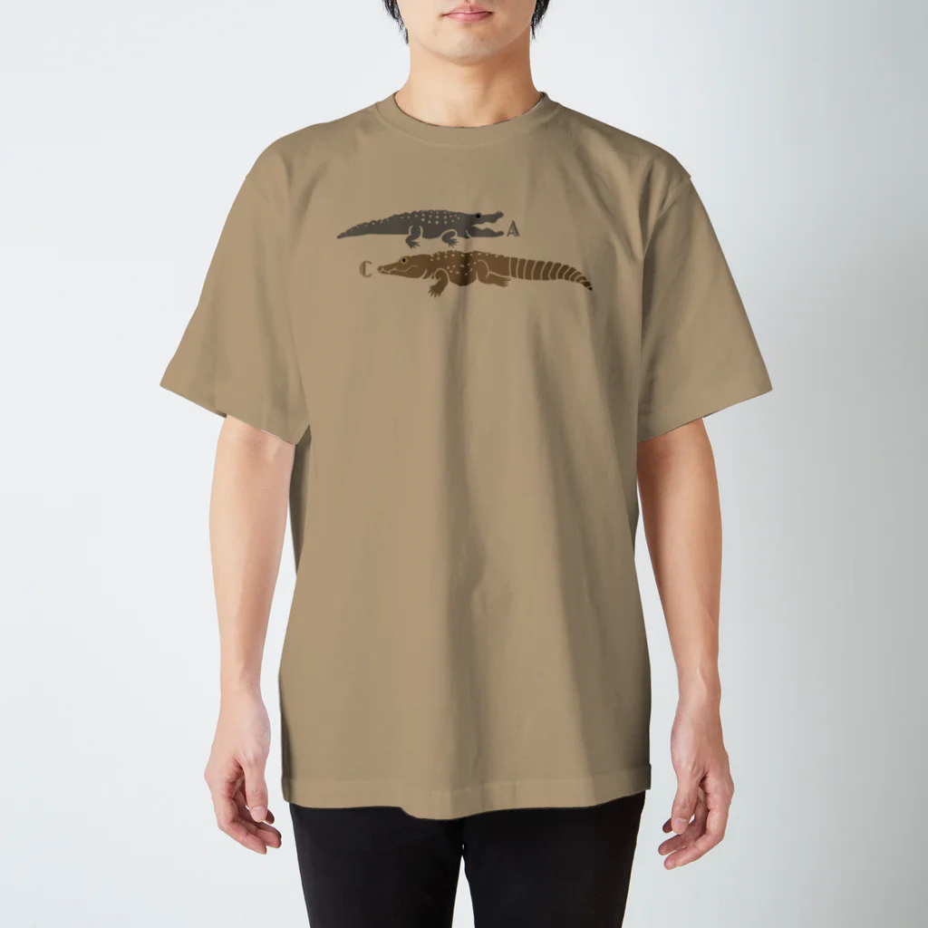 しまのなかまfromIRIOMOTEのAWZワニ（アリゲーター＆クロコダイル）（色文字） Regular Fit T-Shirt